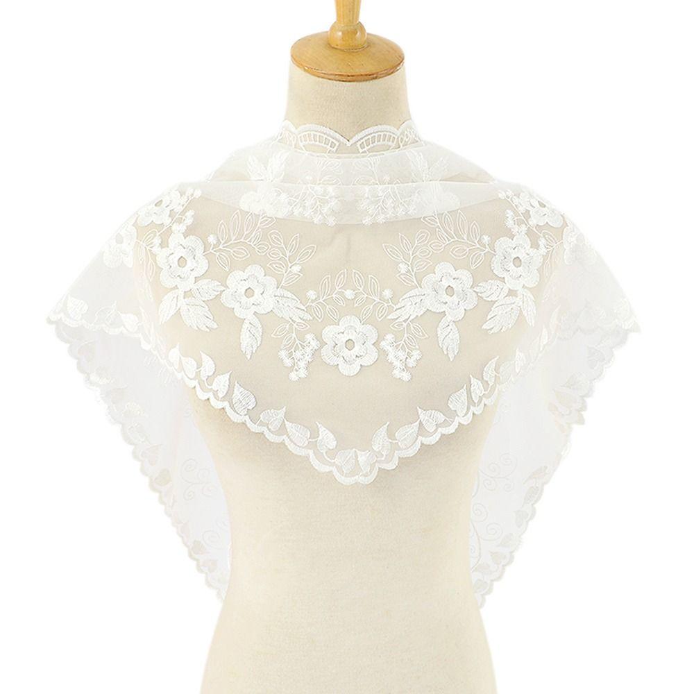 Fashion Lace Flower Hair Scarf Headband Vintage Cute Bandanas for Women Bohemian Thin Sweet Headscarf Shawl Photography