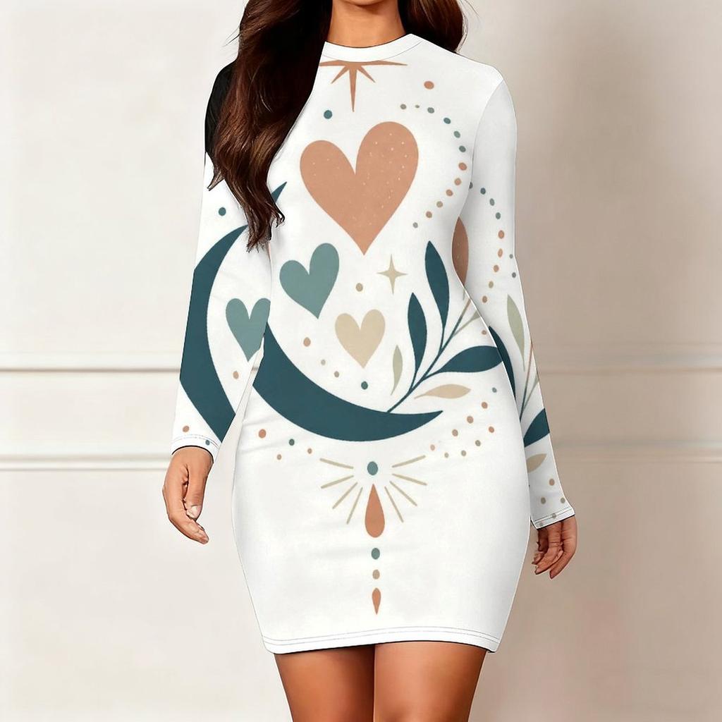 Plus Size Women Long Sleeve Slim Bodycon Midi Dress Soft Premium Casual Party Evening Outfit