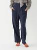 Ships Colors Women's Machine Washable Two-Tuck Straight Pants, Navy, Size 223140004
