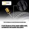 Professional Tire Repair Kit Includes 70 Rubber Plugs Screwdriver And Plier For Puncture Fix Flat Tire Puncture Repair