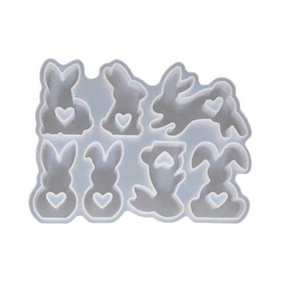 

Easter Bunny Silicone Mold for Candle Making 3D Rabbit Resin Soap Craft Mold Easy Demolding Reusable Mold for DIY Easter Decor A