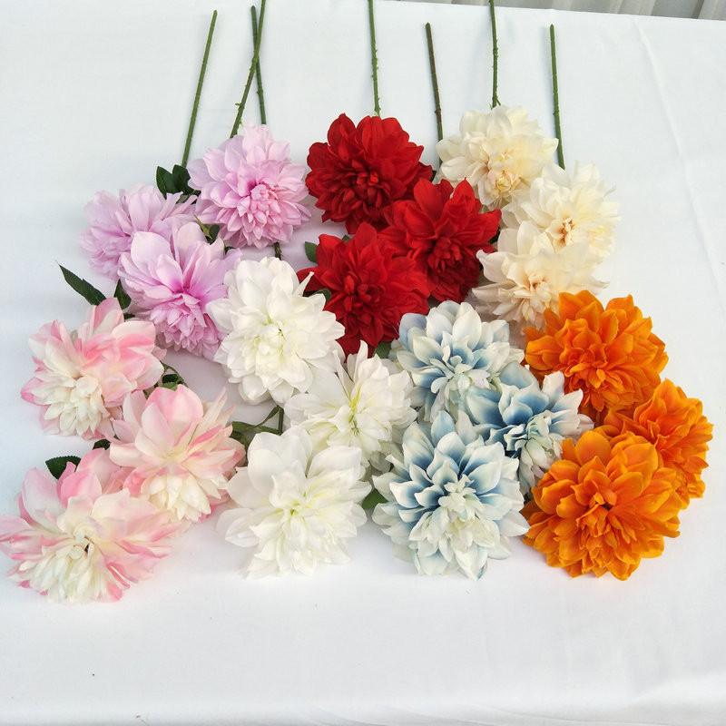 Faux Long Stem Dahlia Bouquet For Wedding Centerpiece And Living Room Decor