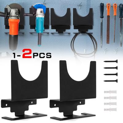 1-2Pcs Angle Grinder Holder Polisher Holder Storage Rack Wall Mounted Bracket for Homes Shops Workbenches Hand Sander Tool