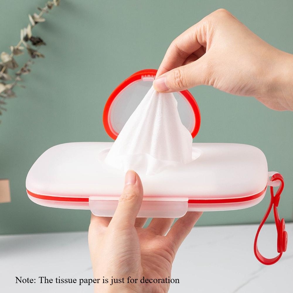

Portable Wet Wipes Dispenser with Heart-Shaped Clear Lid & Ergonomic Handle - Compact Travel Storage Box for Face Masks красный