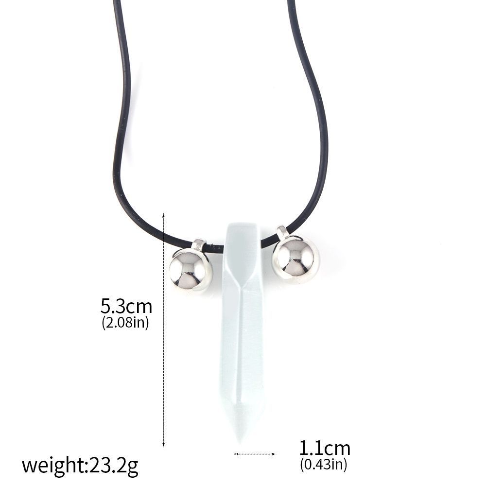 Anime Ninja Necklace Cosplay Props Tsunade Gemstone Natural Jade Pendant Talisman Necklace For Women Men Jewelry Charm Gifts