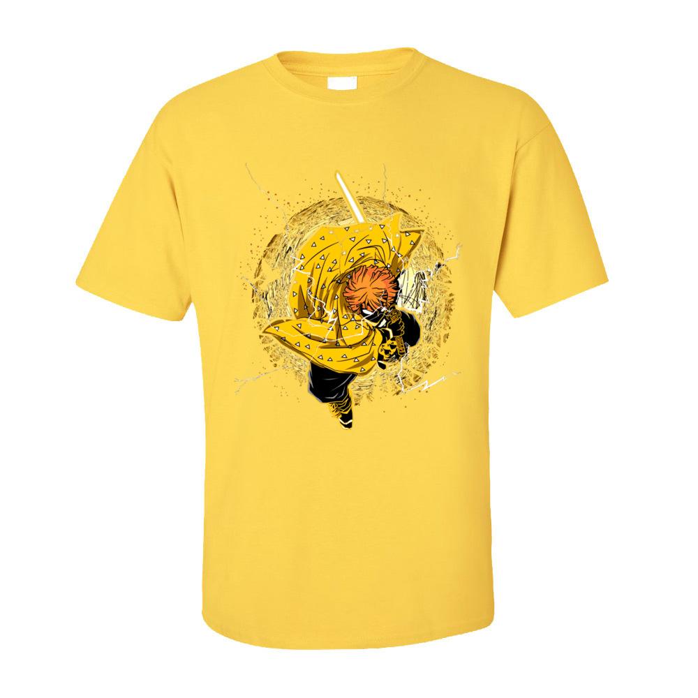 Men Tops  Tees Thunder Breathing Sleeping Zenitsu Attack Lovers Day 100 Cotton O Neck Mens T Shirt TeeShirts Anime