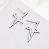 Hollow Cut-Out Five-Point Star Earrings Minimalist Hip Hop Stud Earrings Versatile Ear Jewelry