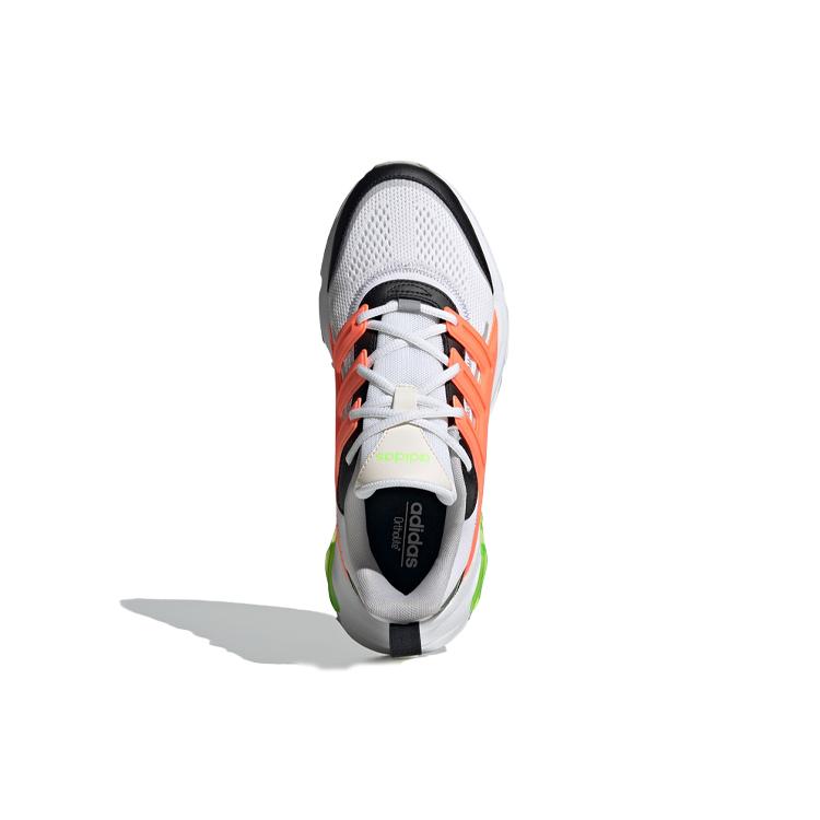 adidas Neo Quadcube CC Fabric Slip Resistant Low Top Marathon Running Shoes Women's White Orange Green FW7180