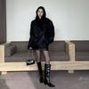 Long boots are thin but knee-length Ankara red stiletto cat and pointed high boots knight boots short boots