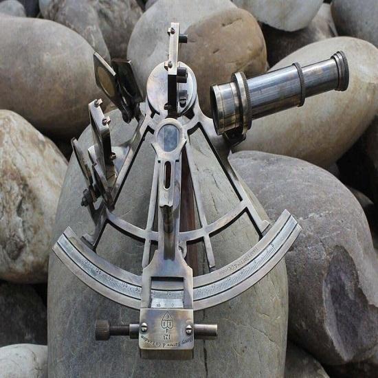 Tamaya Working Black Sextant Solid Brass Ship Celestial Navigation Nautical Sextant Maritime Astrolabe Marine Instrument for Gifting Item