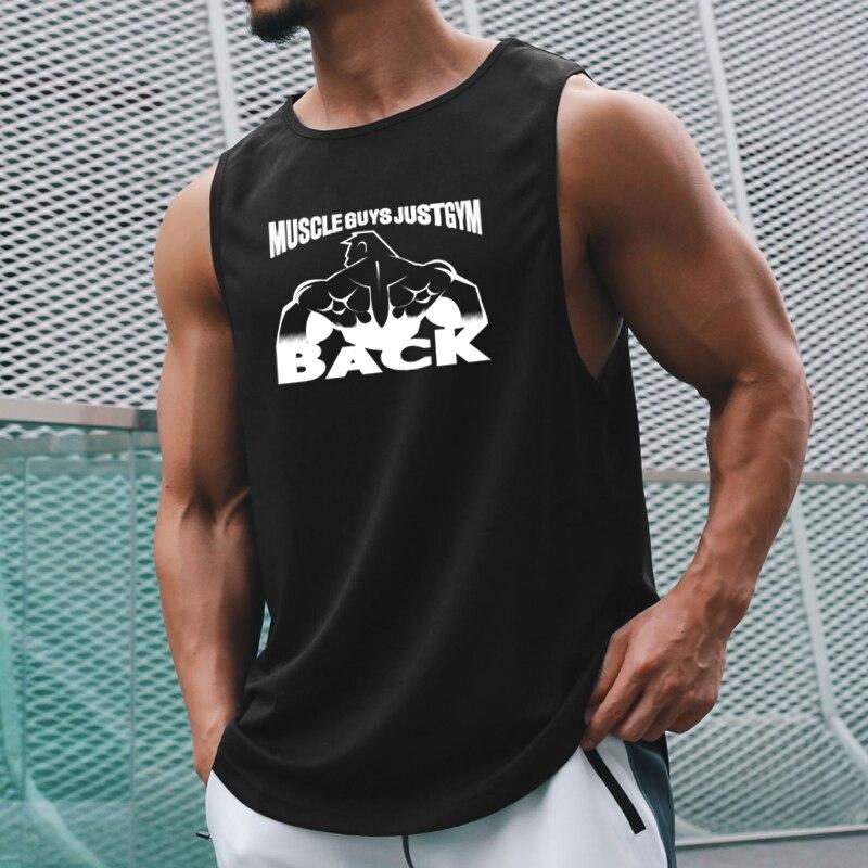 Muscleguys Îmbrăcăminte de gimnastică pentru bărbați Sport Tide Vestă pentru tineret Vară Subțire, cu uscare rapidă, Frumos Baschet, Tricou fără mâneci