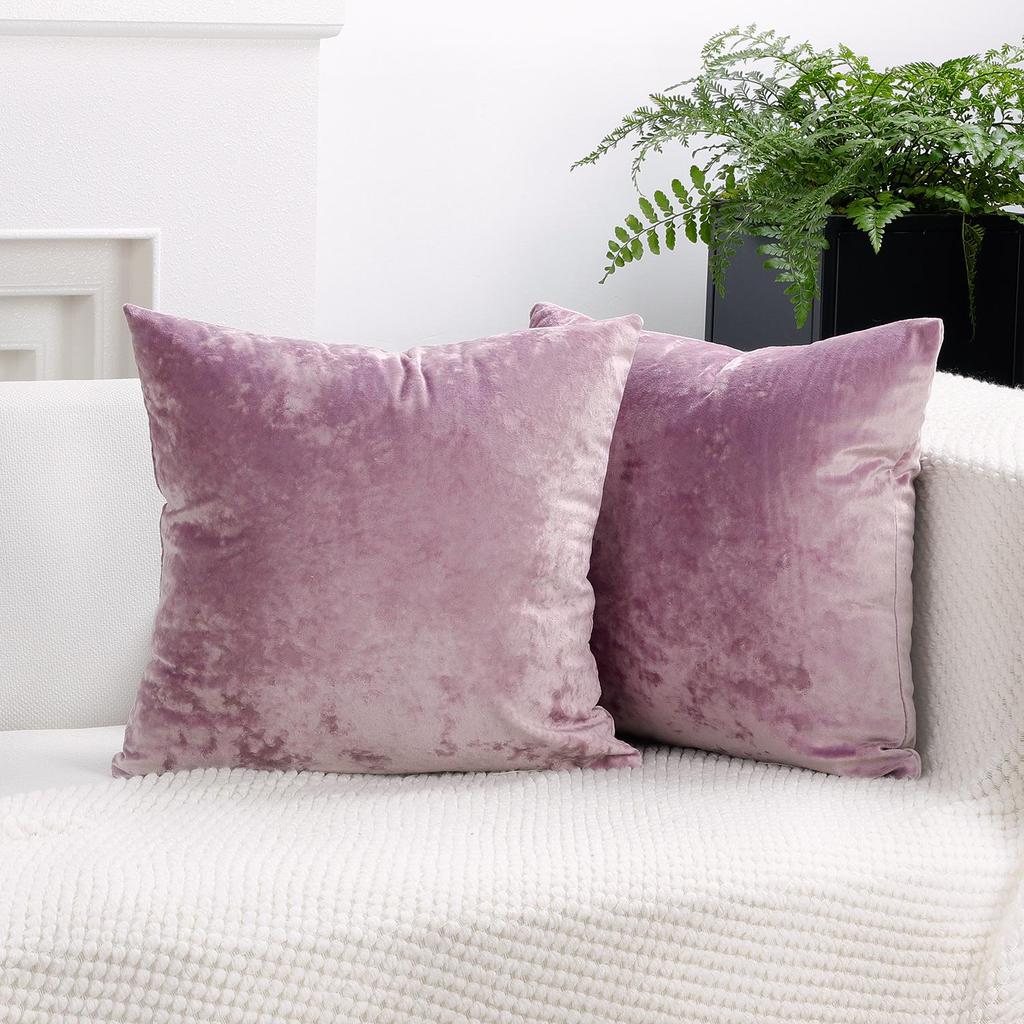Nordic Velvet Cushion Cover: Soft, Solid Color Ice Flower Design, 1pc