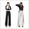 MJ STYLE Women's Side Stripe High-Waist Wide-Leg Sweatpants