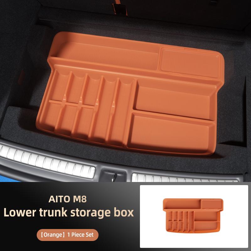 For AITO M8 5Seat/6Seat 2025 2026 Trunk Storage Box Tail Box Leveling Organizer Interior Modification Special-Fit
