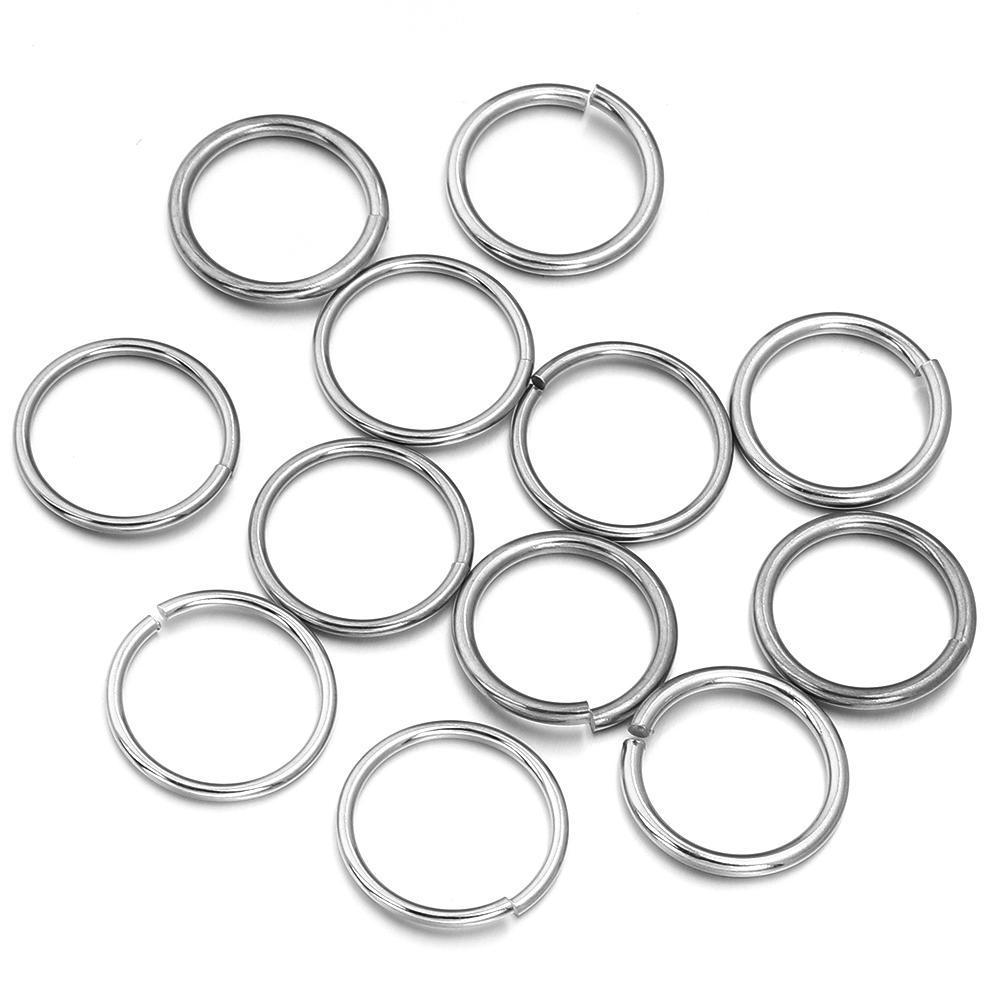 20pcs/lot Multisize Stainless Steel Jump Rings Round Open Ring Split Rings Connectors DIY Keychains Bracelet Jewelry Accessories