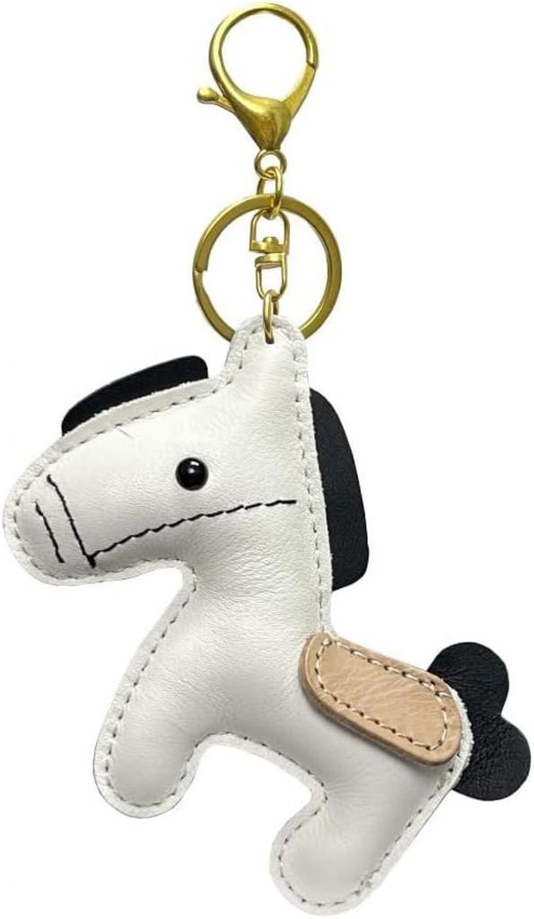 [AZIEBAY] Echte Leder-Schlüsselanhänger in Pferdeform | Niedlicher Leder-Anhänger | Tasche & Auto