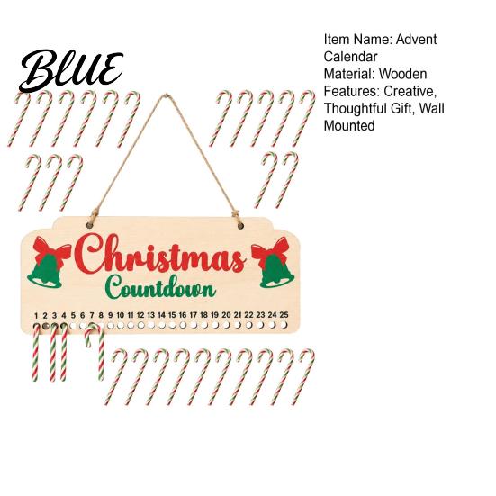 Holiday Mantle Decorations Wooden Christmas Advent Calendar Hanging Countdown Board with Candy for Kids Dates Festive Wall Decoration Home Ornament