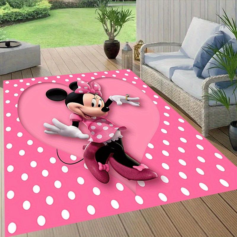 1pc Minnie Heart Pattern Area Rug Soft Flannel Floor Mat for Living Room, Office, Bedroom, Outdoor and Camping, Sofa Coffee Table Floor Mat,