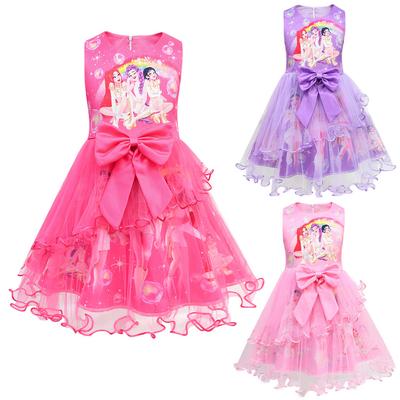 82994 Kid Girls Kpop Demon Hunters Rumi Zoey Mira Mesh Dress