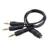 Auxes Splitter Cable 3.5mm TRS Female Port to 3 Male Connectors for Sound Sharing