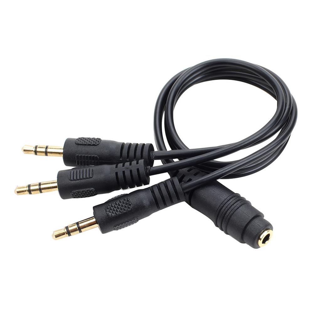 Auxes Splitter Cable 3.5mm TRS Female Port to 3 Male Connectors for Sound Sharing
