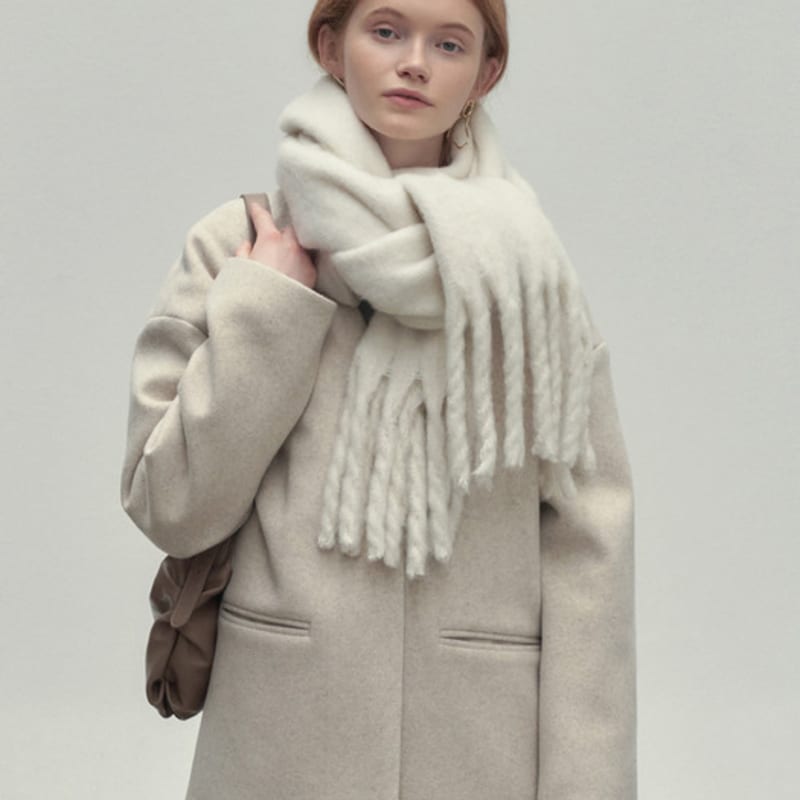 LOEIL FIRST LABEL BOLD MUFFLER_WHITE