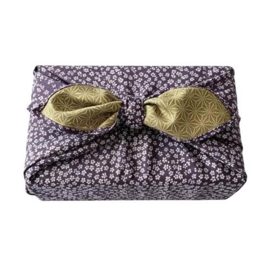 Reversible furoshiki 70cm Small Cherry Blossom Hemp Leaf Pattern Eco Gift Wrapping Japanese Design Stylish Large Washable Packaging Bag