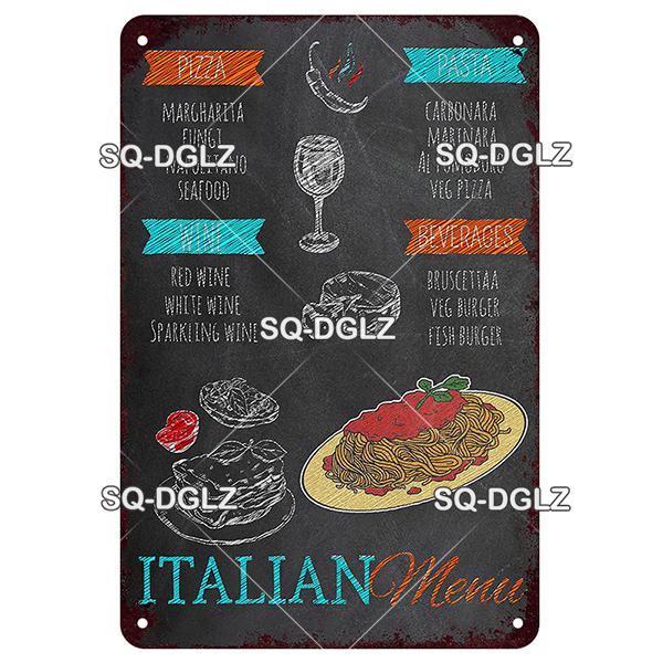SQDGLZ Vintage Pizza Delicious Food Metal Sign Tin Sign Plate Home Bar Door Wall Decor Sticker Decoration Plaque Poster Gift