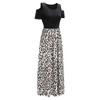 Women' Cold Shoulder Pocket Floral Print Elegant Maxi Short Sleeve Casual Dress