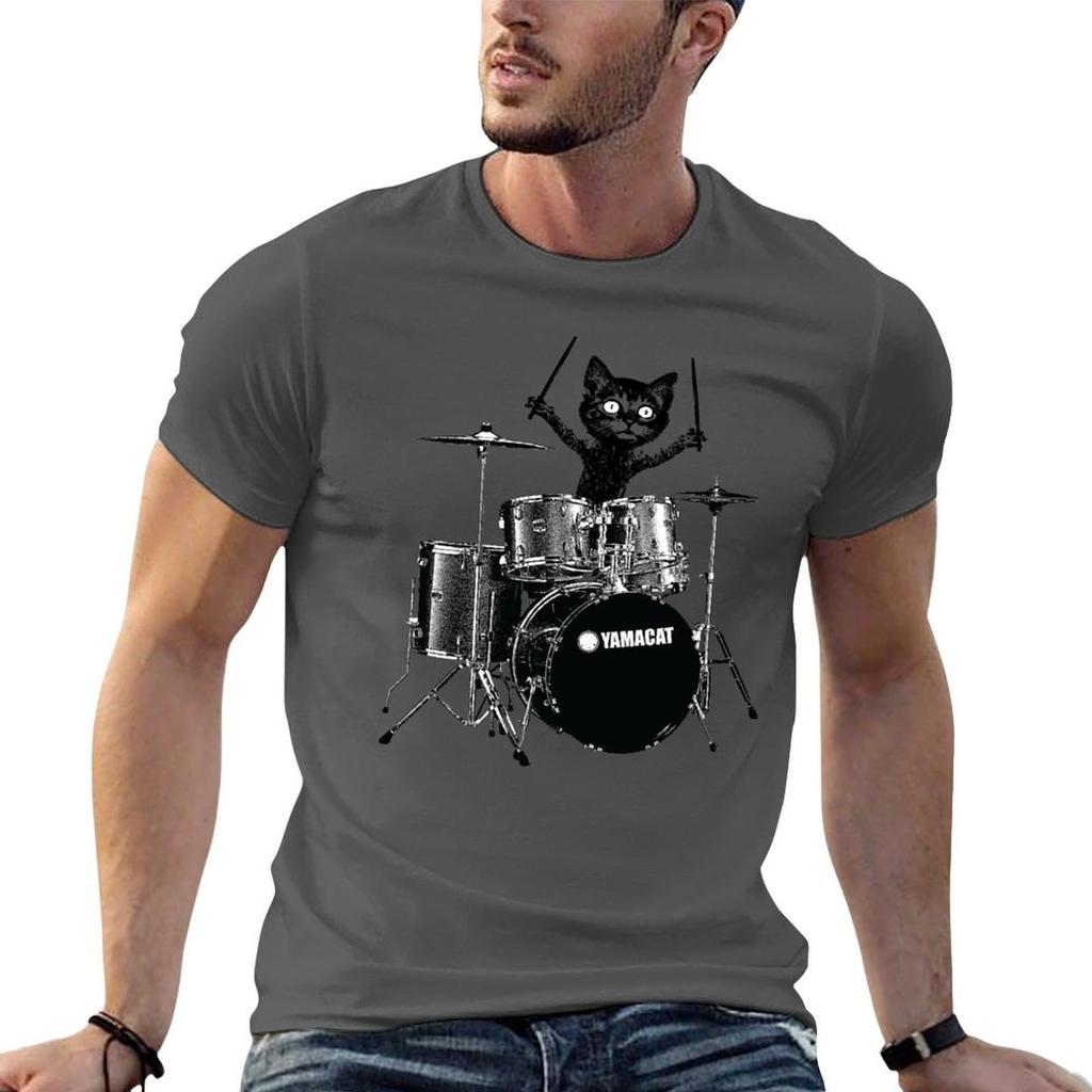 Cat Drummer Drumming TShirt Plus Size Loose Fit TShirt