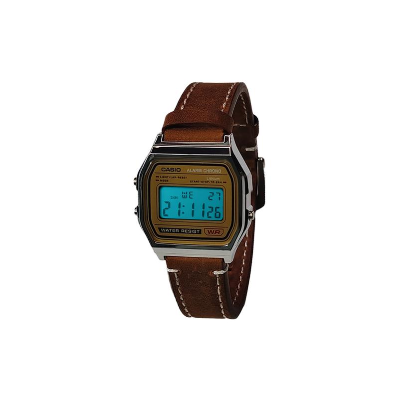 Casio Customized Watch Modified Series Green and Pink Gradient Mirror Silver Resin Case Classic Retro Small Square Watch F-9 F-91WM-7A