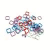 Colorful Metal Stitch Markers: Handmade Knitting & Weaving Tool with Square Design