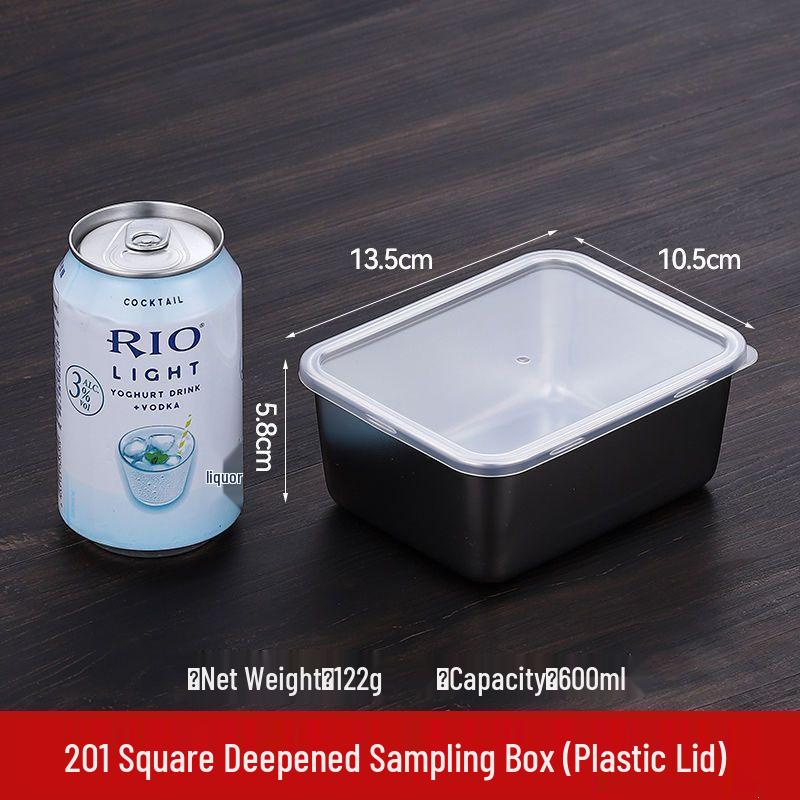 304 Stainless Steel Food Sample Box with Lid - Small Dish for Kitchen and Canteen Use