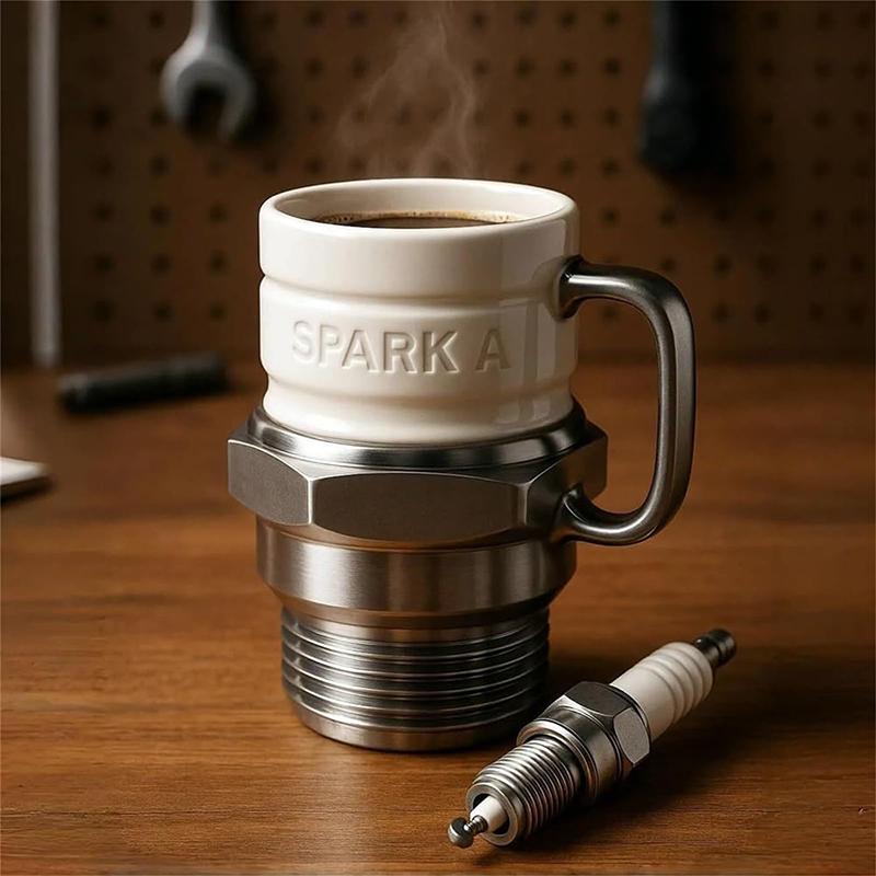 Auto Theme Spark Plug Coffee Cup, Unique Gift for Mechanics & Car Lovers