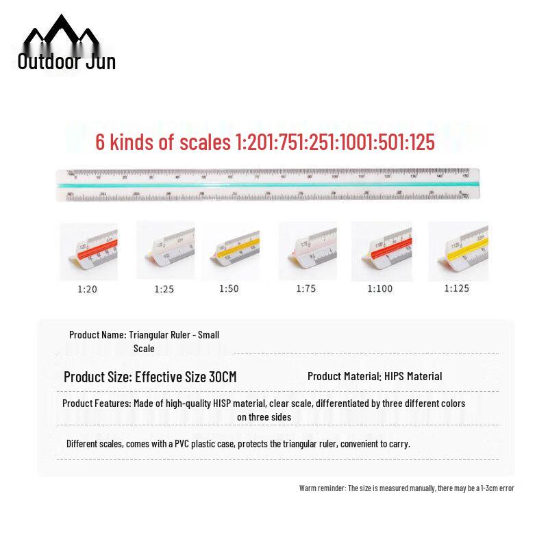 Outdoor High-Precision Multi-Function 6-Scale Triangular Ruler