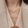Minimalist Clavicle Chain Necklace with Korean Pearl Chopstick Design - Influencer-Approved Niche Style for Women