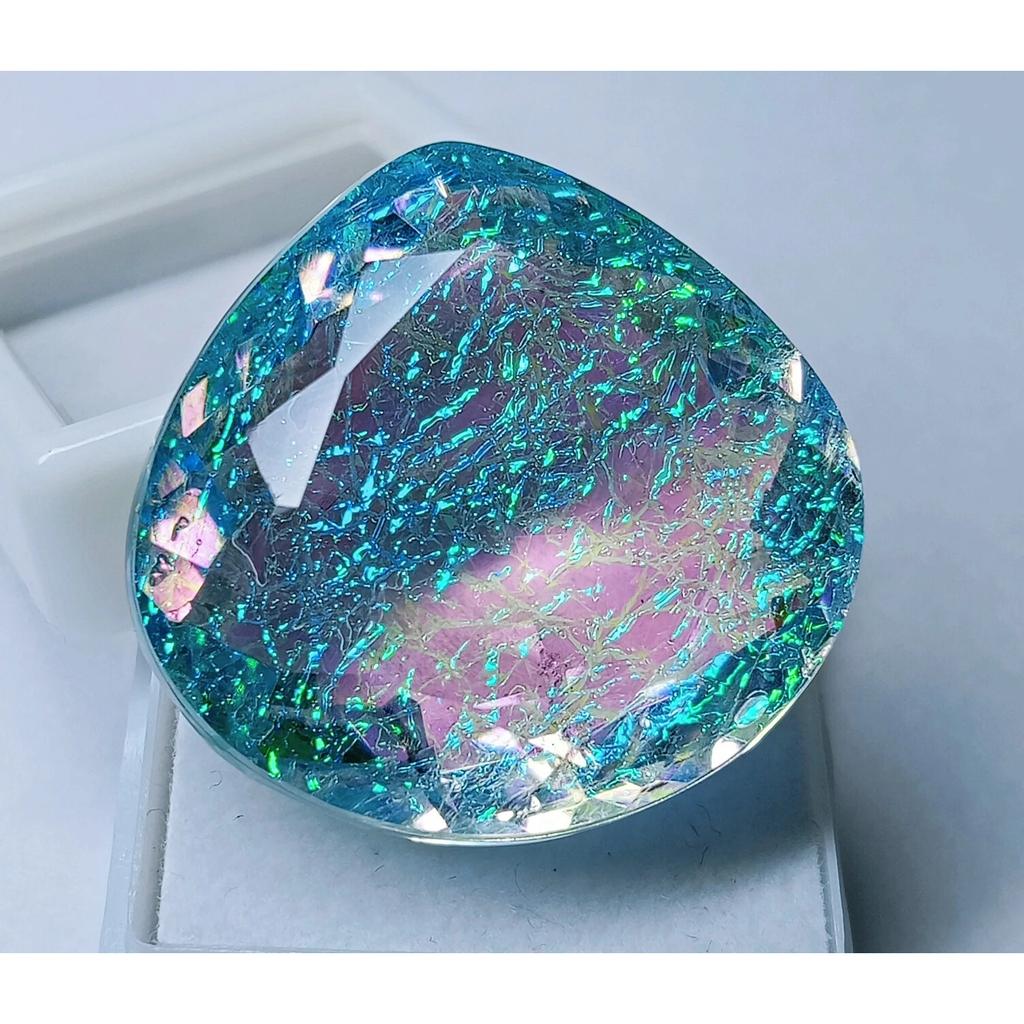 Natural Monarch Fire Opal Doublet 65+ Ct Pear Cut Certified Fabulous Gemstone