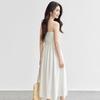 Sentubila Women's Summer Slim Fit White Cotton Blend A-Line Casual Sleeveless Dress