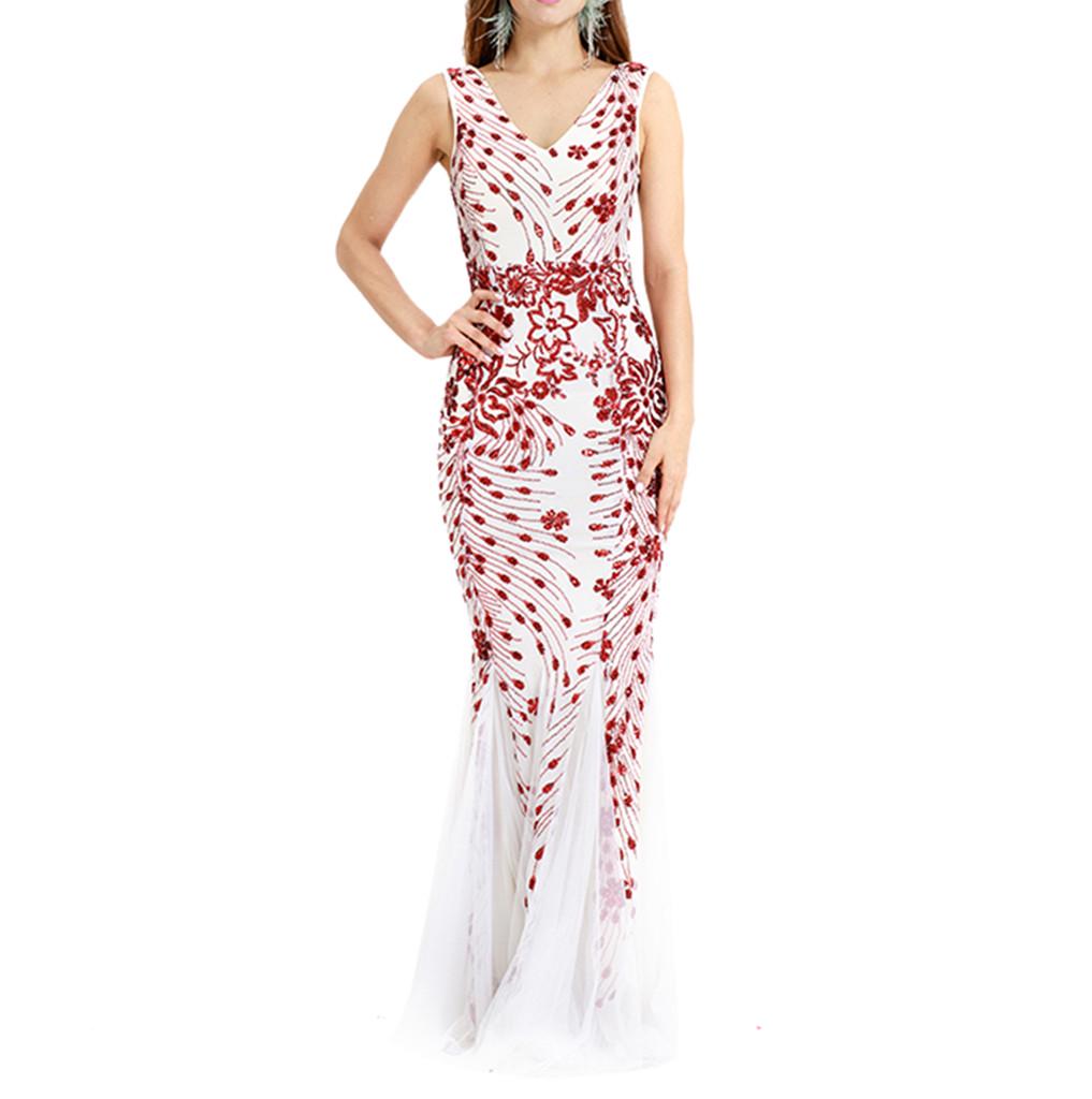 Vintage Women 1920s Bead Fringe Sequin Lace Party Flapper Cocktail Prom Dress