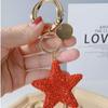 Artificial-Encrusted Couple Keychain Five-Pointed Star Bag Pendant Cute Car Keyring  Small Gift