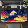 Purple Orange Large Gaming Mouse Pad XXL Meteor Sky Deskmat Non-Slip Rubber Game Mouse Mat Computer Keyboard Mats Big Gamer