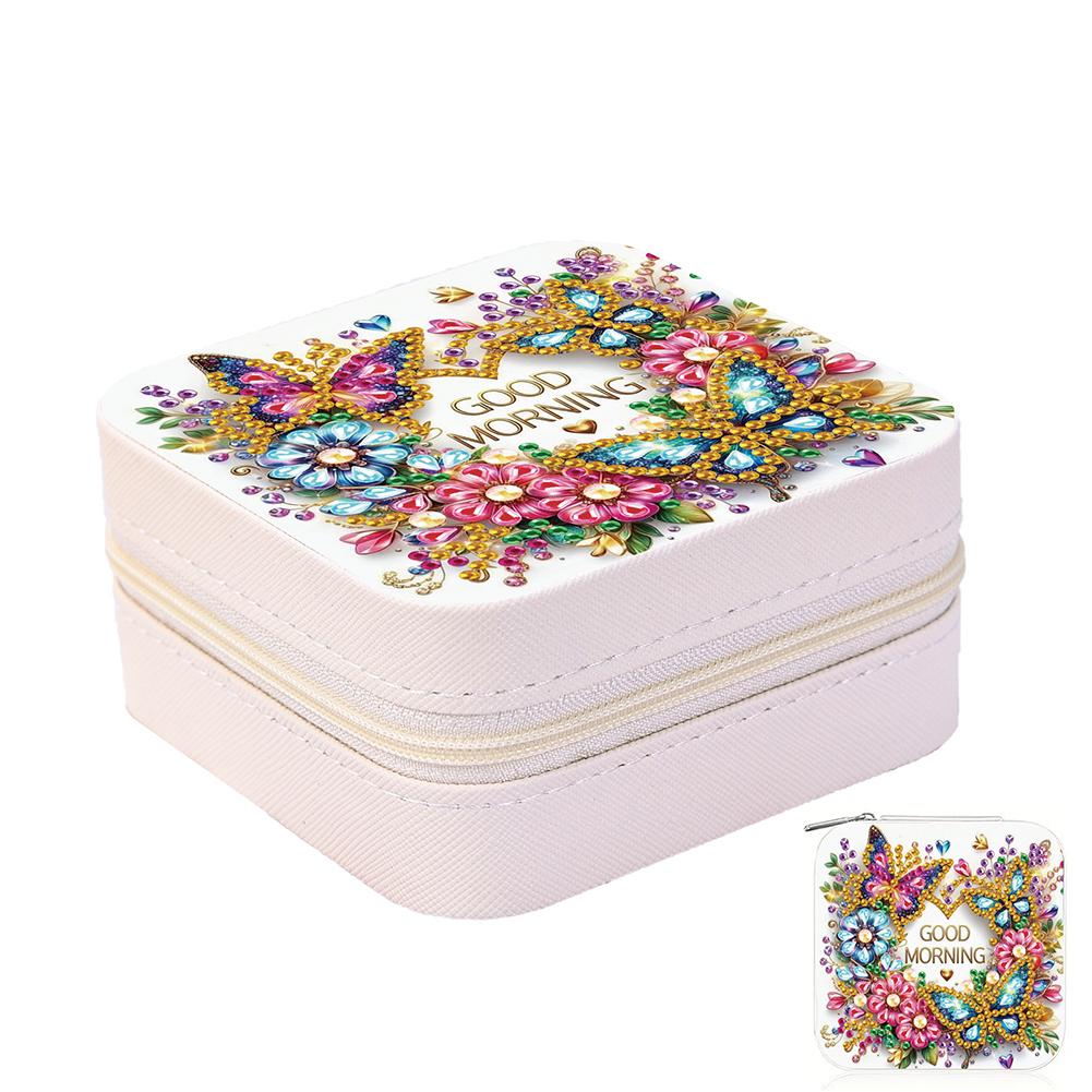 

Special Shape Cross Diamond Painting Jewelry Storage Box Rhinestone Diamond Painting Box PU PU Jewelry Case for Women Girls