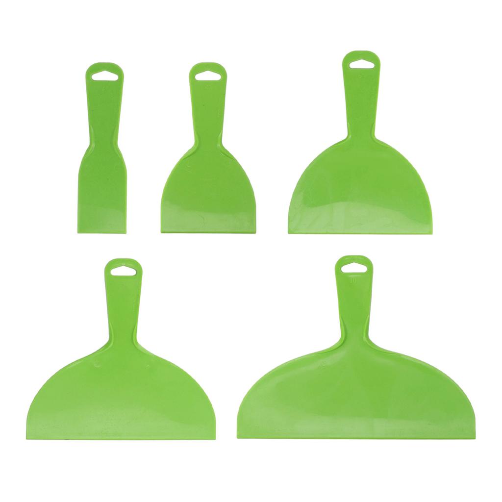 5PCS Plastic Putty Scrapers Flexible Spatula Set Multipurpose Paint Scraper Tool for Painting