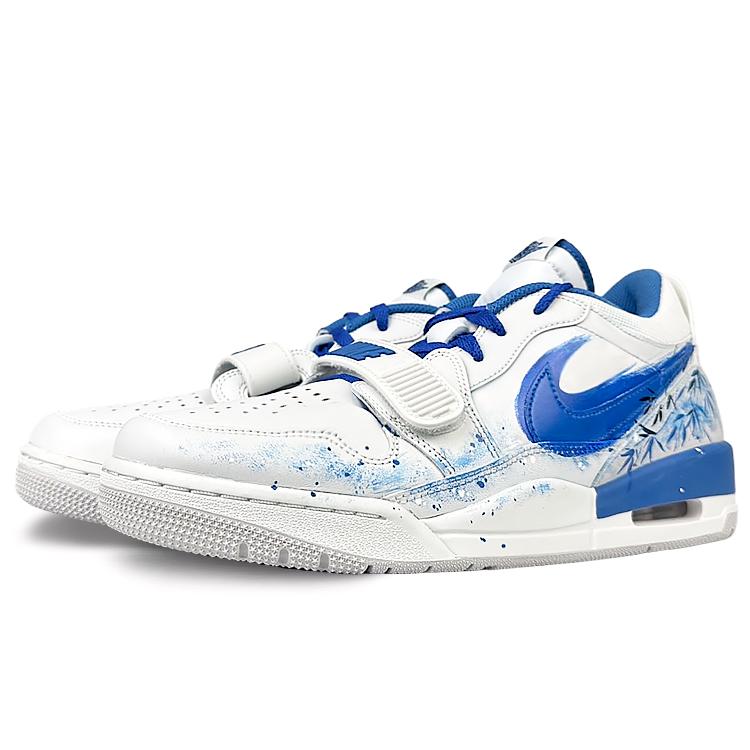 Jordan Legacy 312 Cushioning Slip Resistant Cushioning Slip Resistant Low Top Vintage Basketball Shoes Men's Blue White HJ3480-140(Team40-)