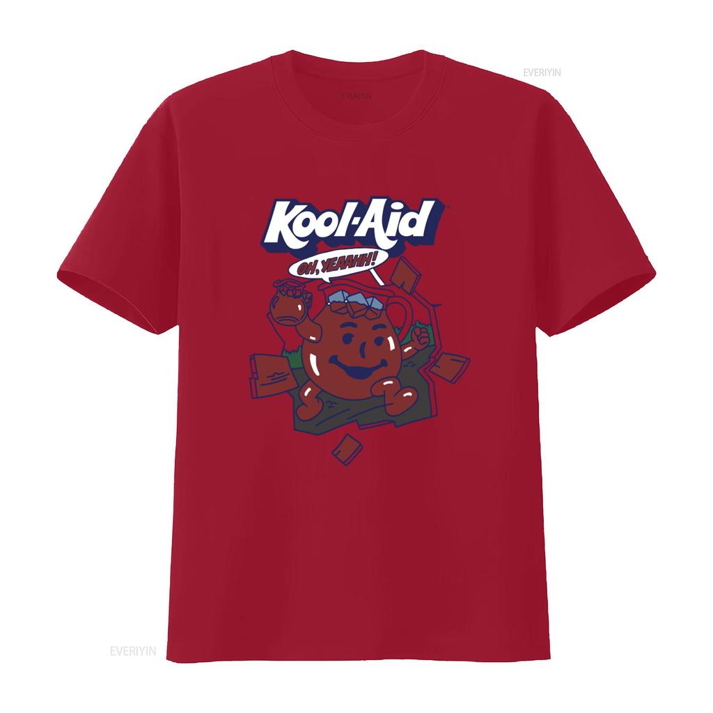 Kool Aid Unisexs Oh Yeah T Shirt Drink Mix Unisex Design Gray New M L Vintage Casual Stretched Versatile Streetwear Fashion