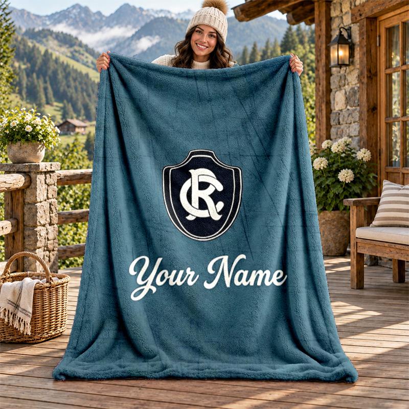 Clube Do Remo Custom Name Flannel Blanket Personalized Soft Warm Plush Throw Blanket Customized Gift for Family Friends