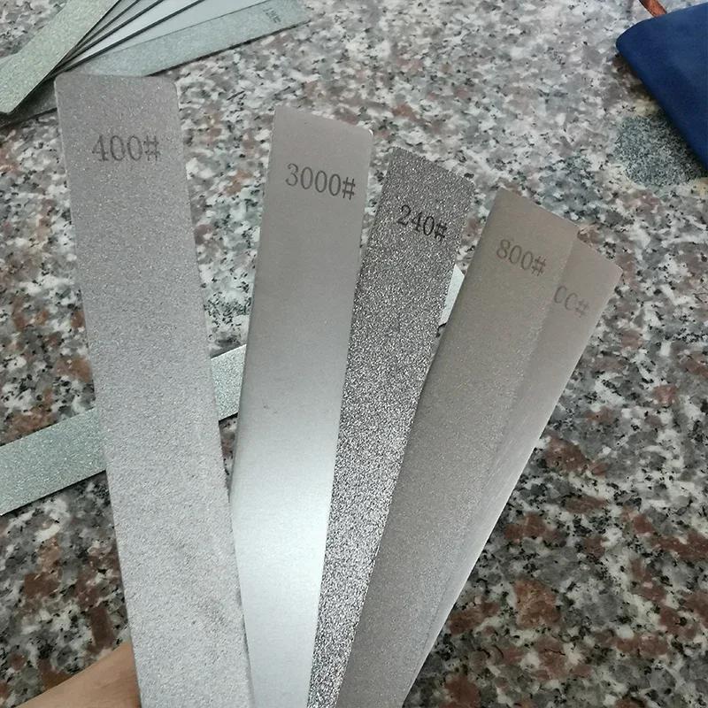 6-teiliges Set Diamantstein ohne Basisleiste, verwendeter Messerschärfer, Diamant-Schleifstein, Schleifstein, Schleifsteinleisten, Küchenwerkzeug