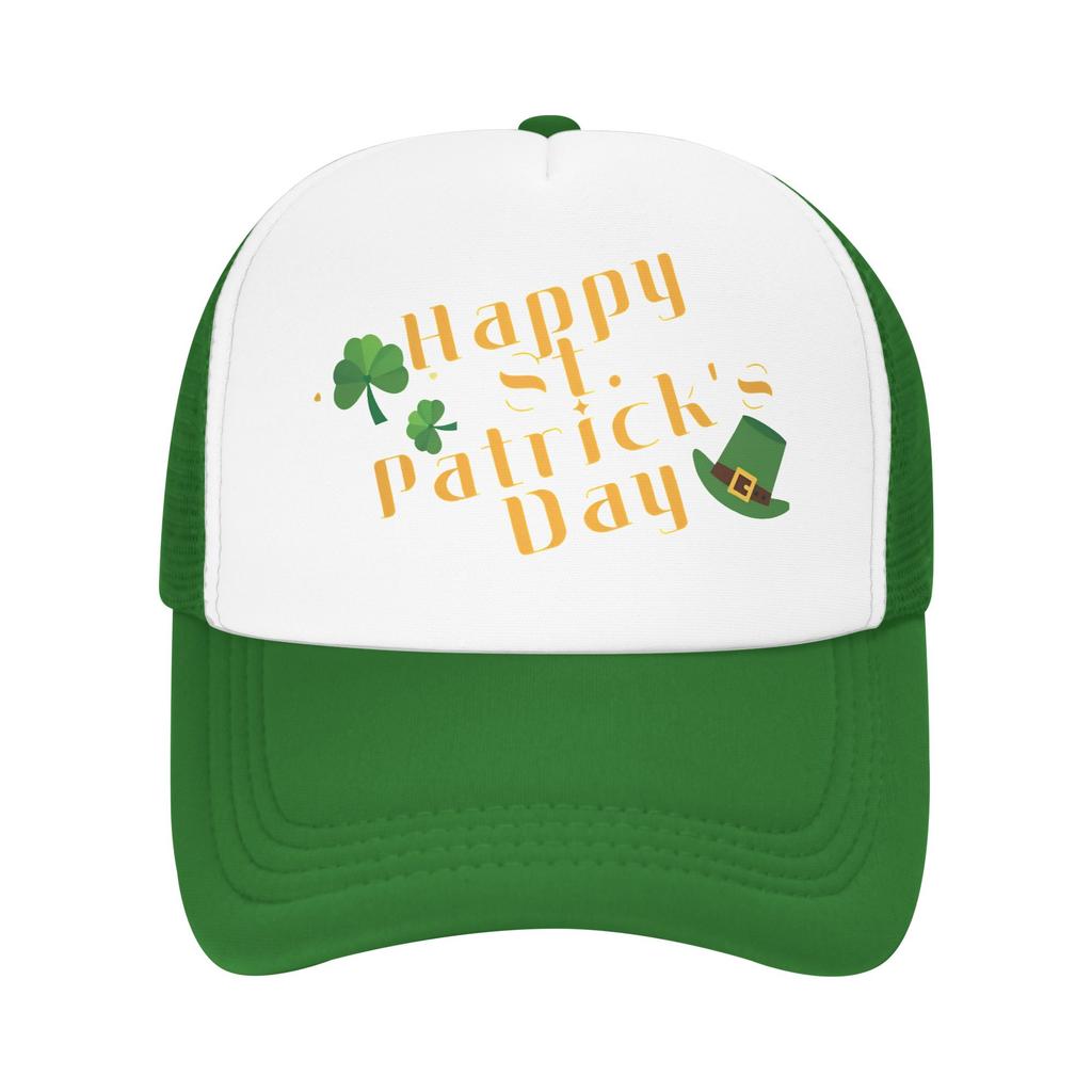 Happy Saint Patricks Day  Outfits Mesh Trucker Hat Summer Breathable  Meshback Sun Caps Trendy Adjustbale