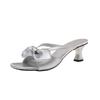Fashion 2025 Hot Sale Ladies Shoes Open Toe Women's Slippers Fashion Outdoor Leopard Print New Butterfly-knot Best Seller High Heels