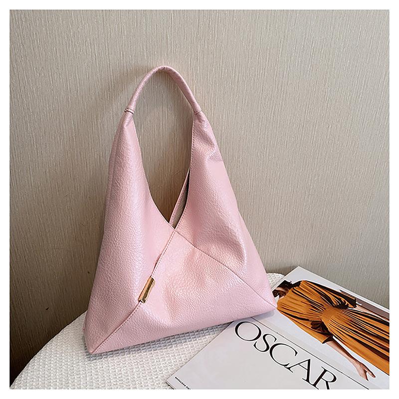 Weiche Leder-Retro-Umhängetasche mit großem Fassungsvermögen, französische Mode, einfache Unterarmtasche, lässige Pendlerhandtasche aus Ölwachsleder für Damen